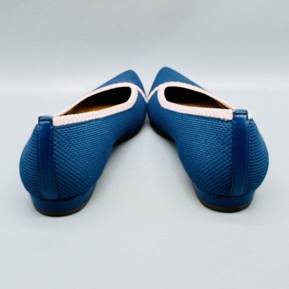 Vionic Shoes Womens 7 Blue Knit Dahlia Ballet Flats Pointed Toe Slip On Comfort - Picture 7 of 12